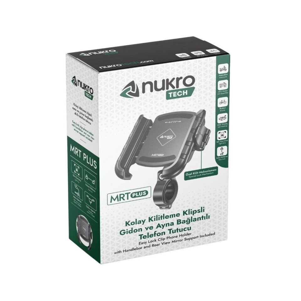 Nukrotech MRT PLUS Klipsli Motosiklet Telefon Tutucu