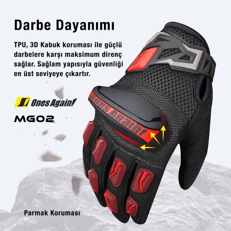 ONES AGAIN MG02 Kırmızı Eldiven