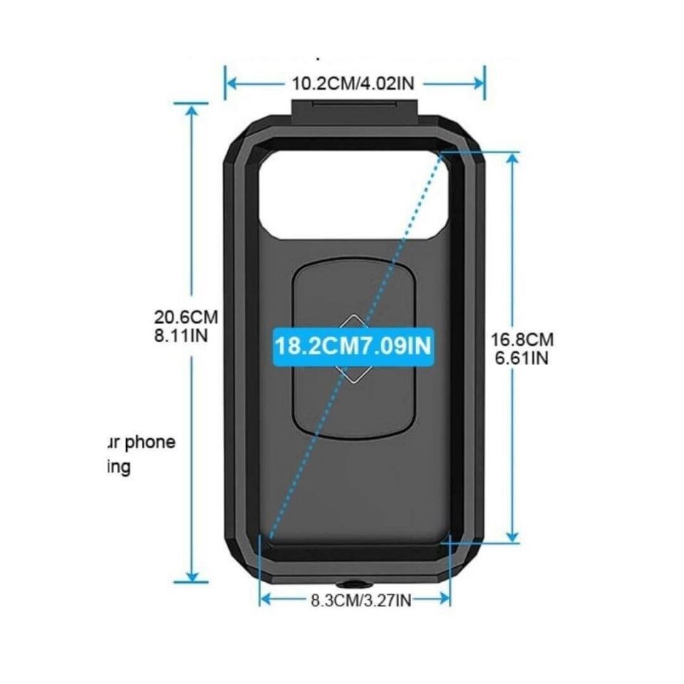 Nukrotech M18 -53 Döküm Ayna Dibi Bağlantılı Su Geçirmez Telefon Tutucu