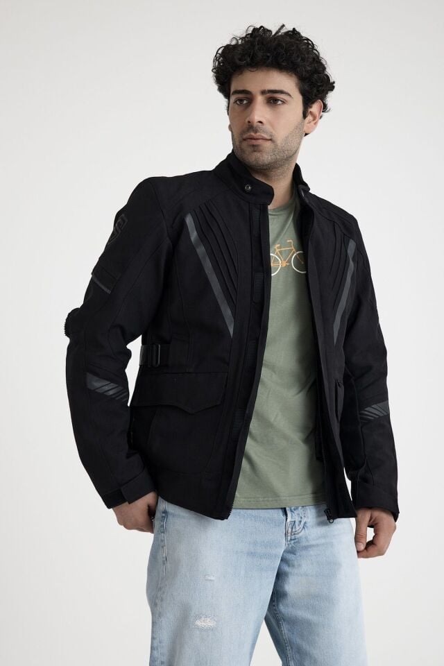 Scudo Alaska Cordura Siyah Kışlık Erkek Motosiklet Montu