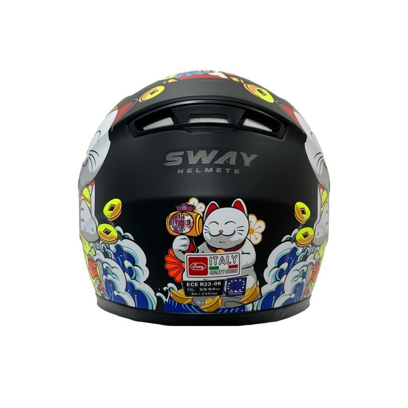 SWAY SW 815K CAT White Yellow Full Face Çocuk Kaskı