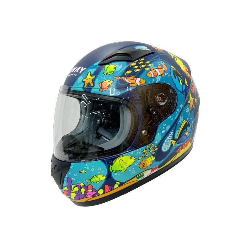 SWAY SW 815K OCEAN Black Blue Full Face Çocuk Kaskı