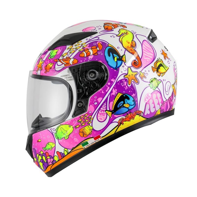 SWAY SW 815K OCEAN White Pink Full Face Çocuk Kaskı
