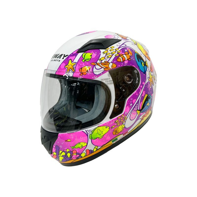 SWAY SW 815K OCEAN White Pink Full Face Çocuk Kaskı