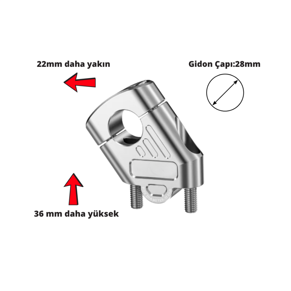 Nukropart 28mm Gidonlar İçin Gidon Yükseltme